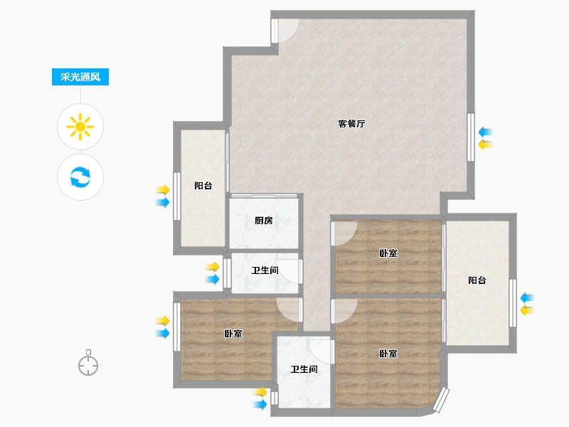 广东省-深圳市-金成时代家园-100.91-户型库-采光通风