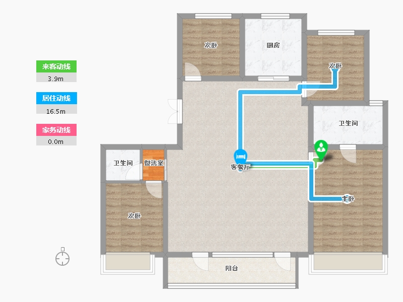 山西省-长治市-和平里上座-132.00-户型库-动静线