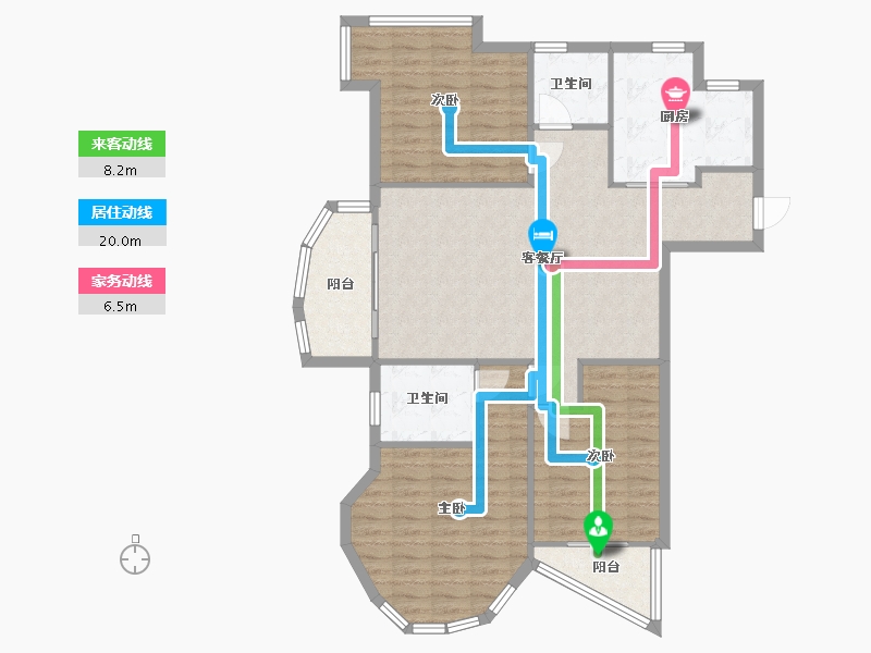 江苏省-苏州市-东湖春之韵-99.73-户型库-动静线