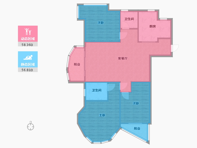 江苏省-苏州市-东湖春之韵-99.73-户型库-动静分区