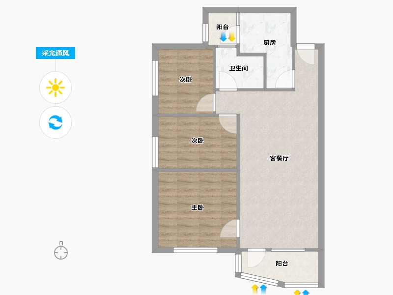 广东省-广州市-丽康居-69.38-户型库-采光通风