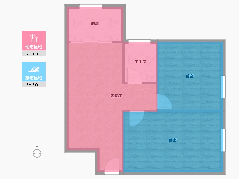 辽宁省-沈阳市-方芳园-55.49-户型库-动静分区