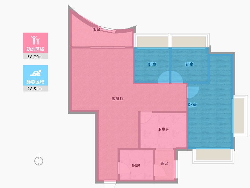 广东省-深圳市-碧海天家园-78.72-户型库-动静分区