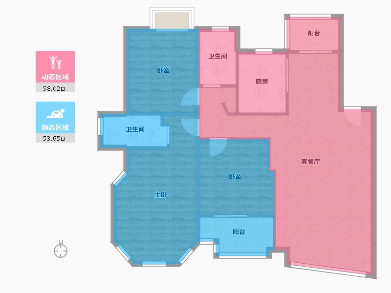 湖北省-武汉市-东方恒星园-102.08-户型库-动静分区