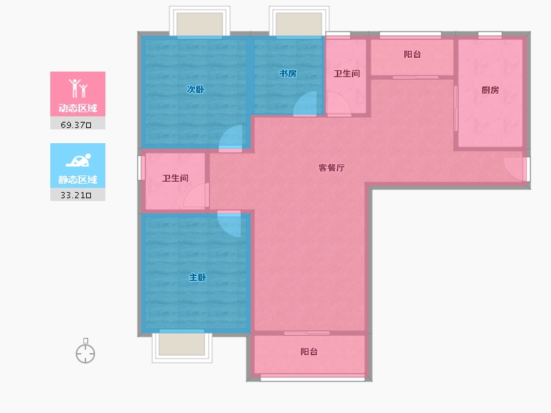 湖北省-武汉市-同安家园-92.24-户型库-动静分区