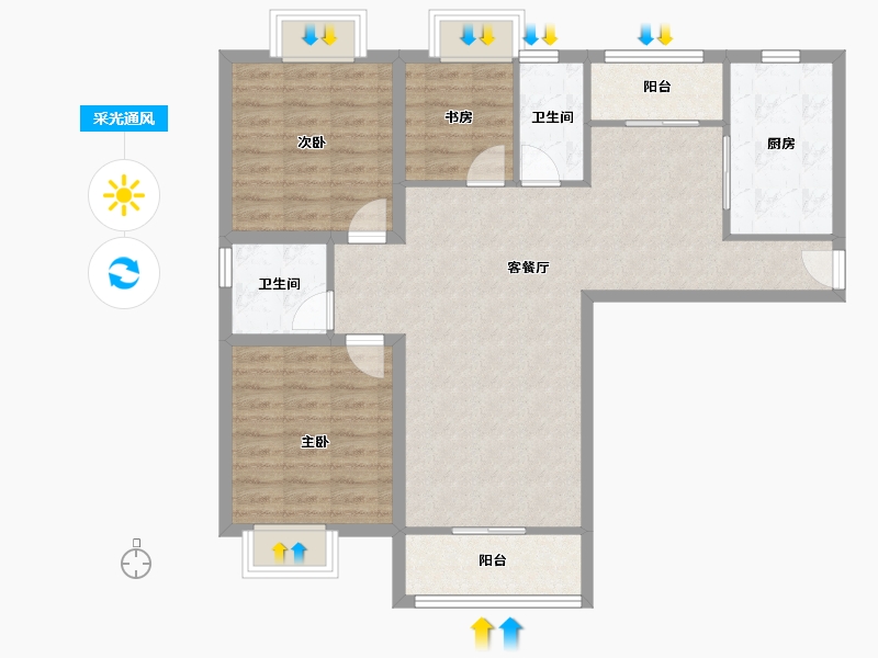 湖北省-武汉市-同安家园-92.24-户型库-采光通风