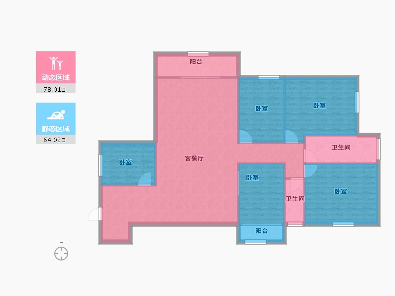 广东省-深圳市-鹏华香域花园-130.95-户型库-动静分区