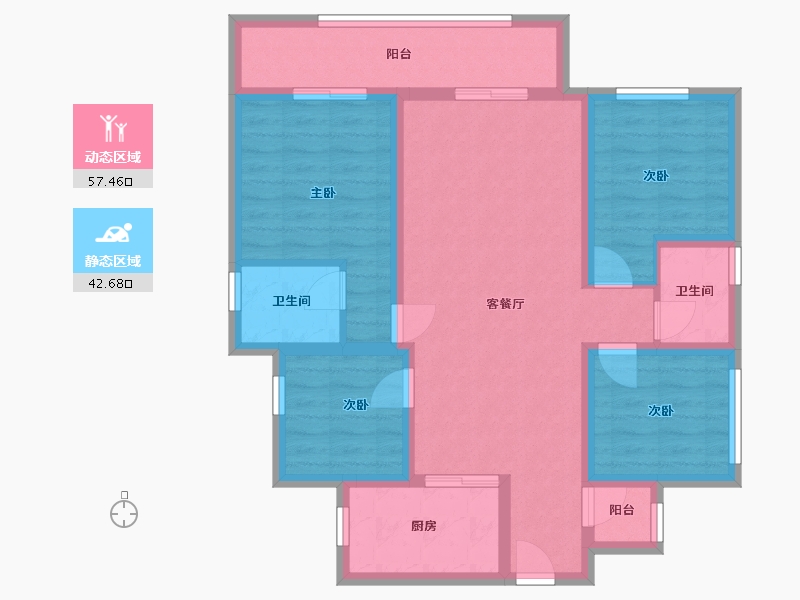 四川省-自贡市-云湖一号-87.73-户型库-动静分区