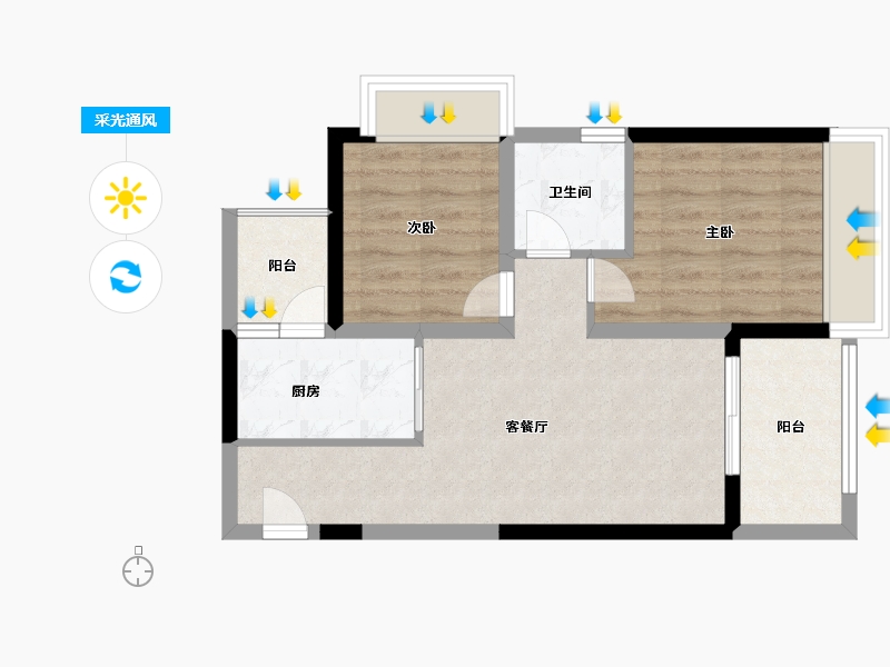 四川省-攀枝花市-悦山府-54.00-户型库-采光通风