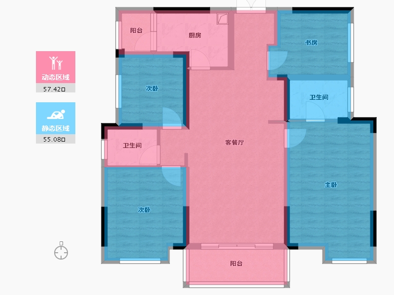 贵州省-黔西南布依族苗族自治州-飞洋华府-101.34-户型库-动静分区