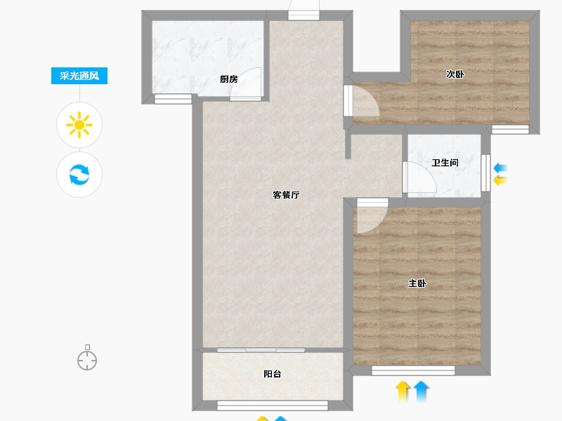 河南省-郑州市-远大理想城-65.12-户型库-采光通风