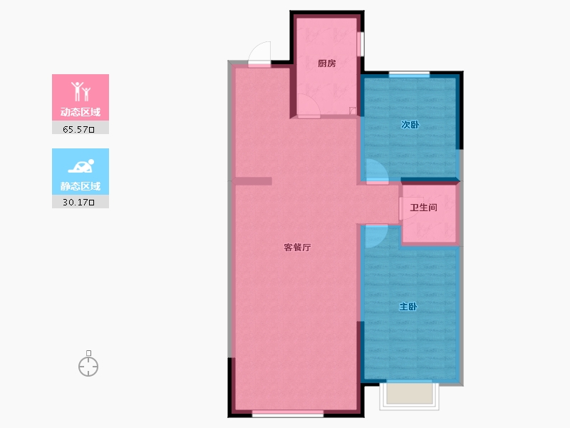 辽宁省-铁岭市-盛峰嘉苑-86.40-户型库-动静分区