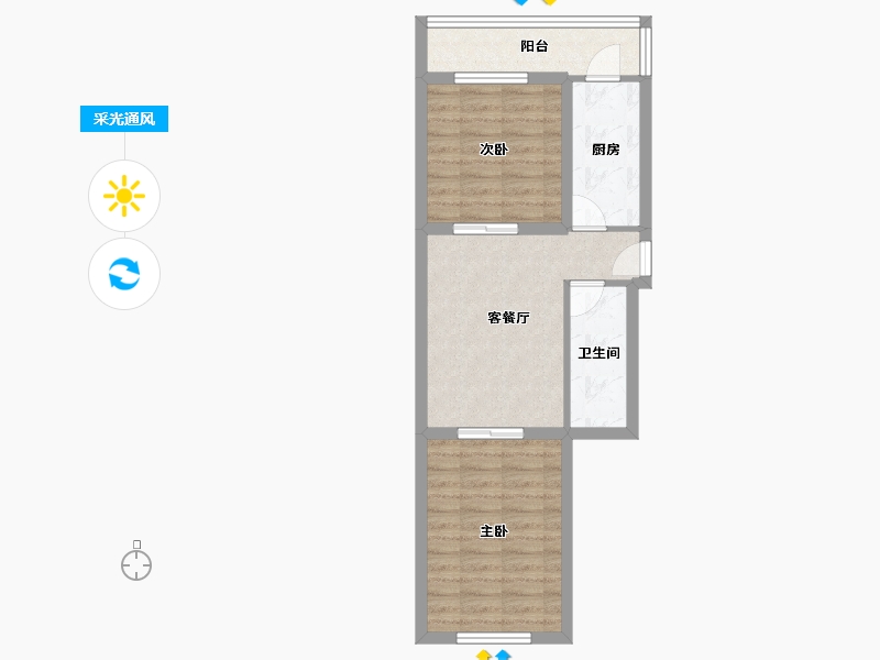 天津-天津市-金凤里(北辰)-55.96-户型库-采光通风