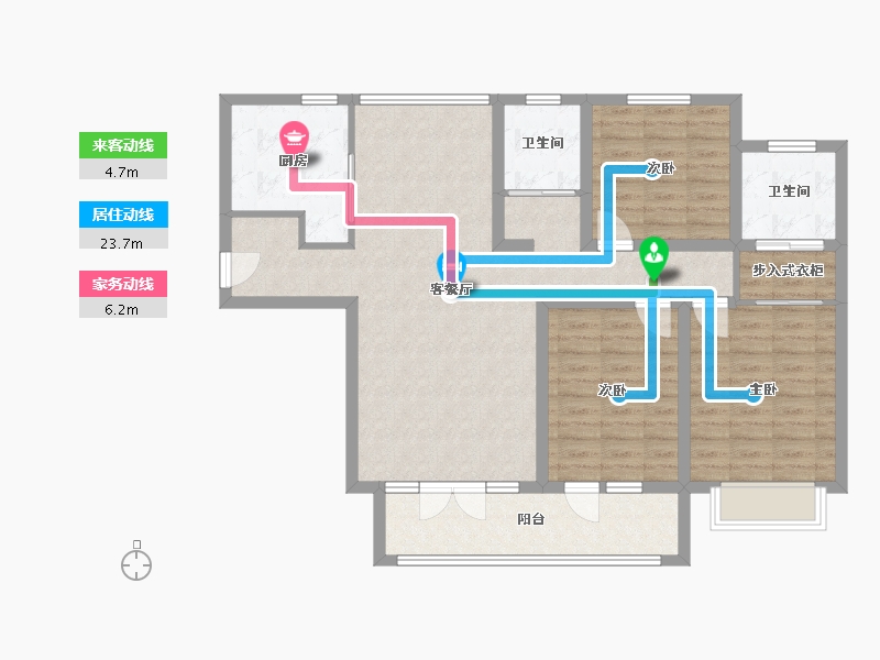 山东省-潍坊市-大益华府御苑-102.00-户型库-动静线