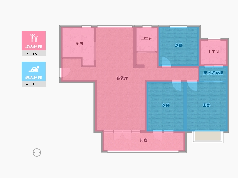 山东省-潍坊市-大益华府御苑-102.00-户型库-动静分区