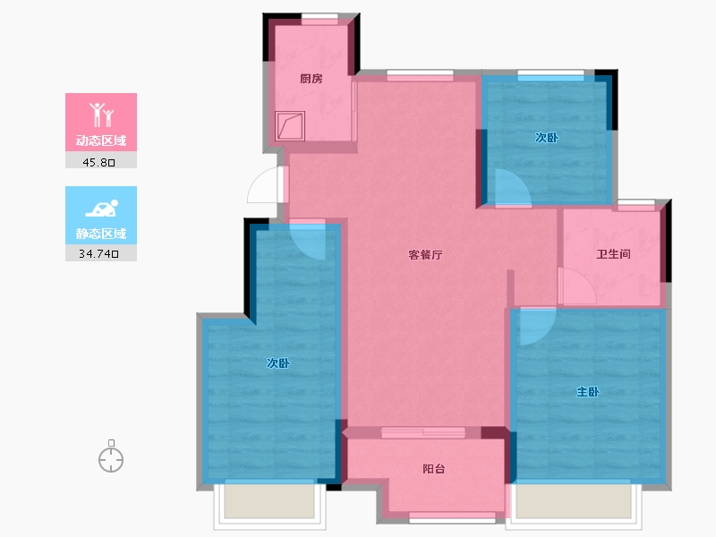 江西省-南昌市-恒茂未来都会-71.00-户型库-动静分区