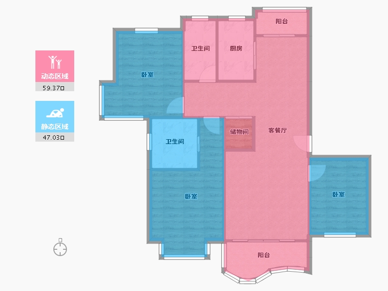 上海-上海市-丽都成品-97.04-户型库-动静分区