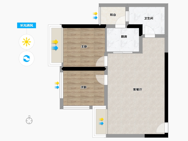 四川省-攀枝花市-悦山府-53.00-户型库-采光通风