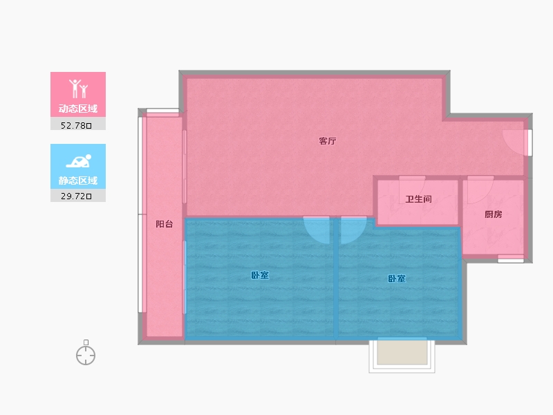 青海省-西宁市-陕安丰登小区-75.88-户型库-动静分区