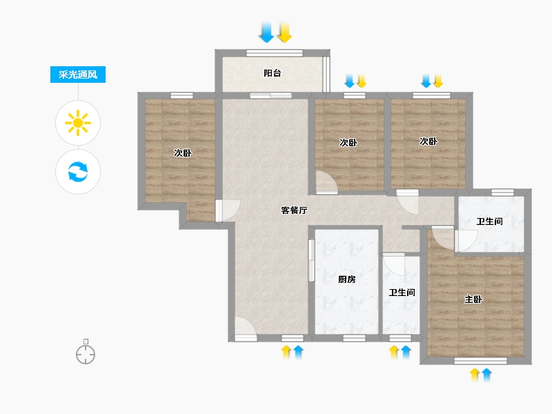 广西壮族自治区-柳州市-万象府-96.00-户型库-采光通风