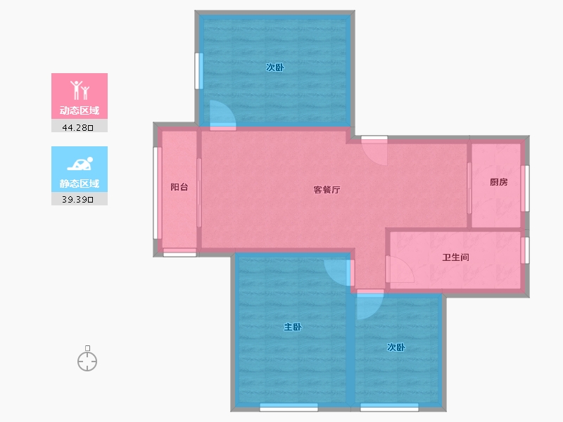 河南省-郑州市-远大理想城-74.81-户型库-动静分区