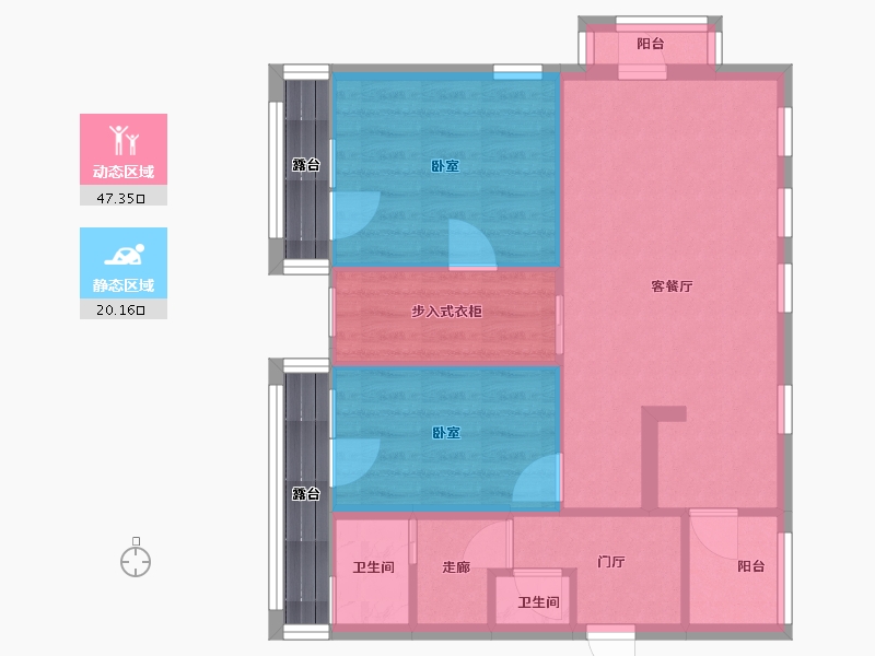 北京-北京市-雅世合金公寓6号楼-3号-65.60-户型库-动静分区