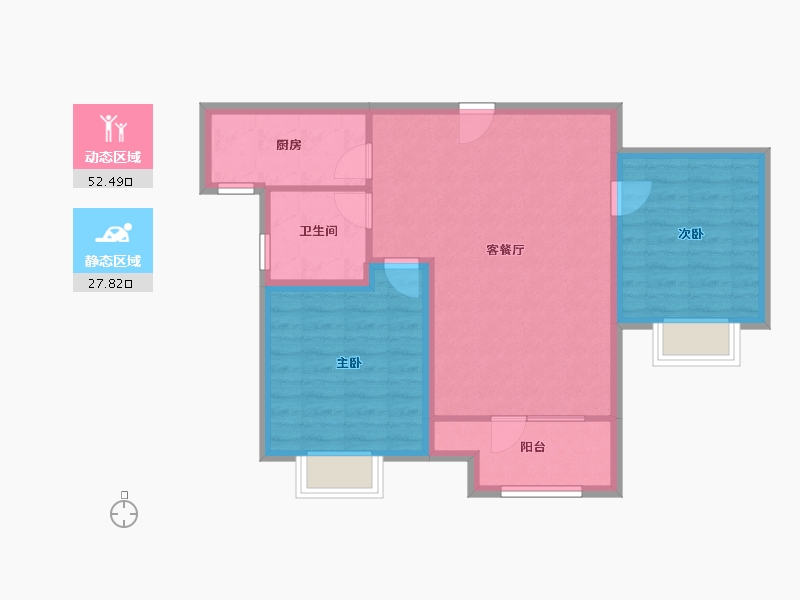 山东省-青岛市-北京城建龙樾湾-72.15-户型库-动静分区