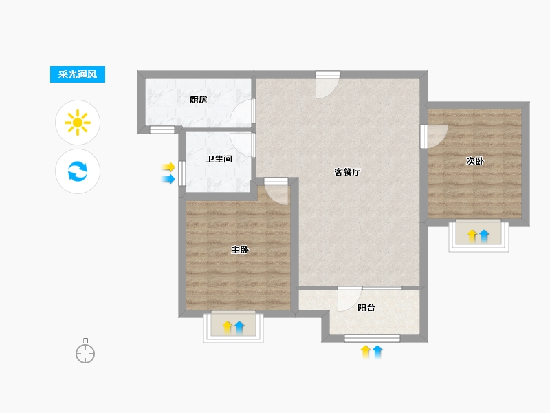 山东省-青岛市-北京城建龙樾湾-72.15-户型库-采光通风