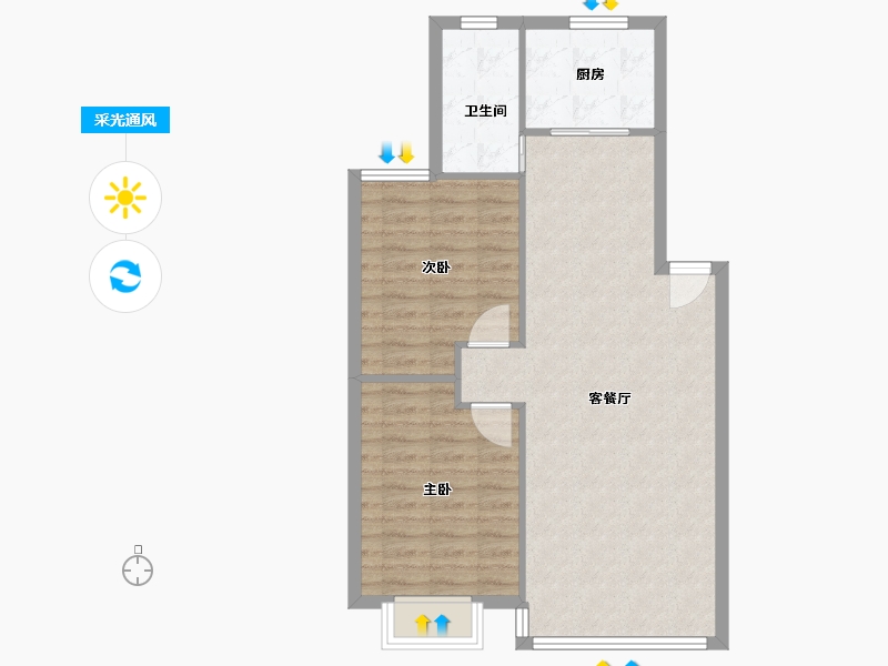 安徽省-芜湖市-和顺阳光城市-74.00-户型库-采光通风