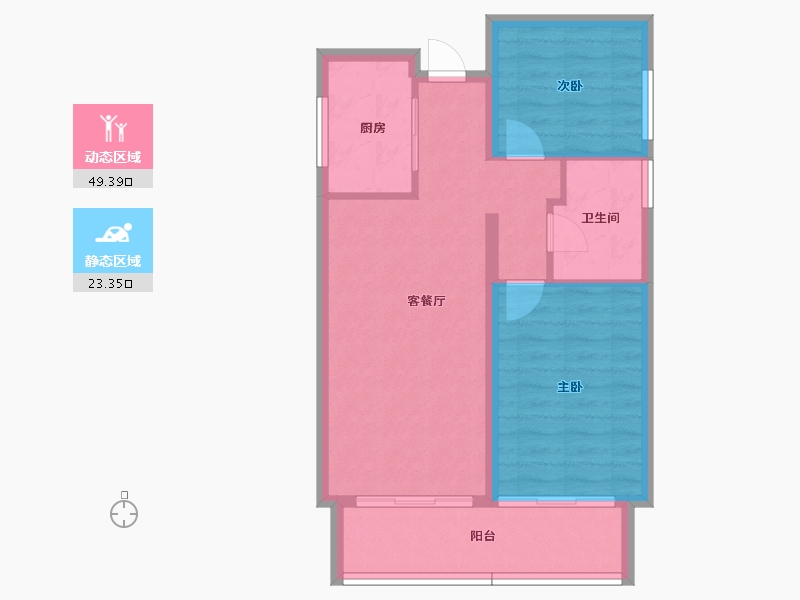 广东省-珠海市-翠湖香山百合苑-65.47-户型库-动静分区