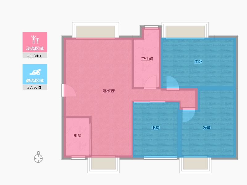 广东省-珠海市-钰海山庄-71.68-户型库-动静分区