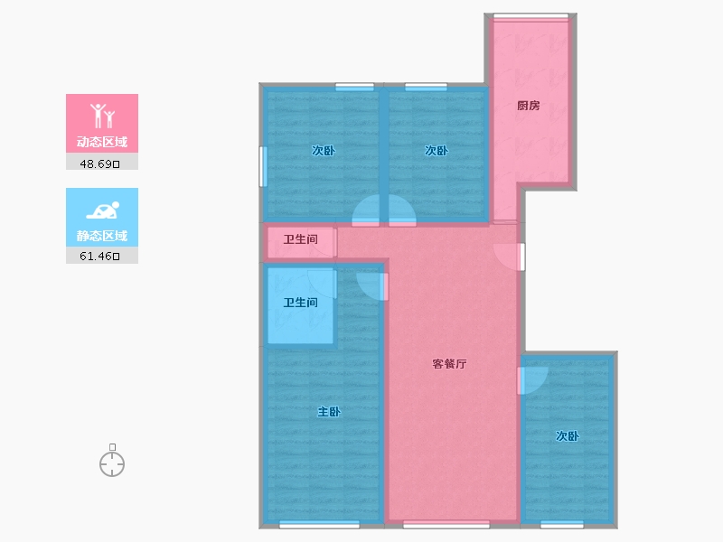 天津-天津市-盛世嘉园-97.81-户型库-动静分区