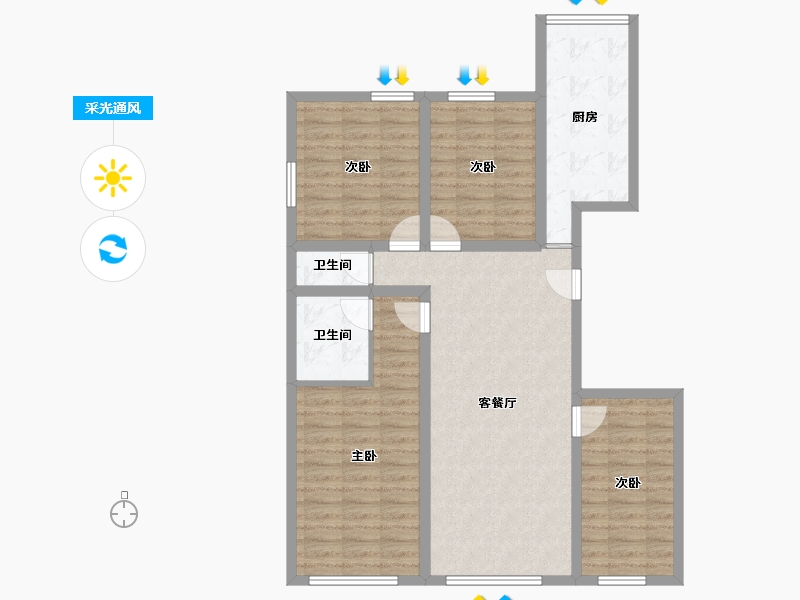 天津-天津市-盛世嘉园-97.81-户型库-采光通风