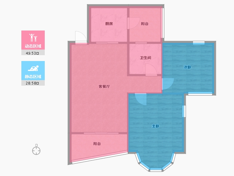 广东省-广州市-祈福新村山泉居-71.27-户型库-动静分区