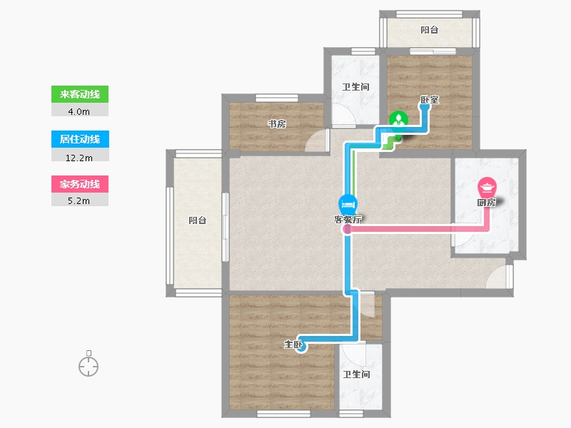 湖北省-十堰市-芳华里小区-98.40-户型库-动静线