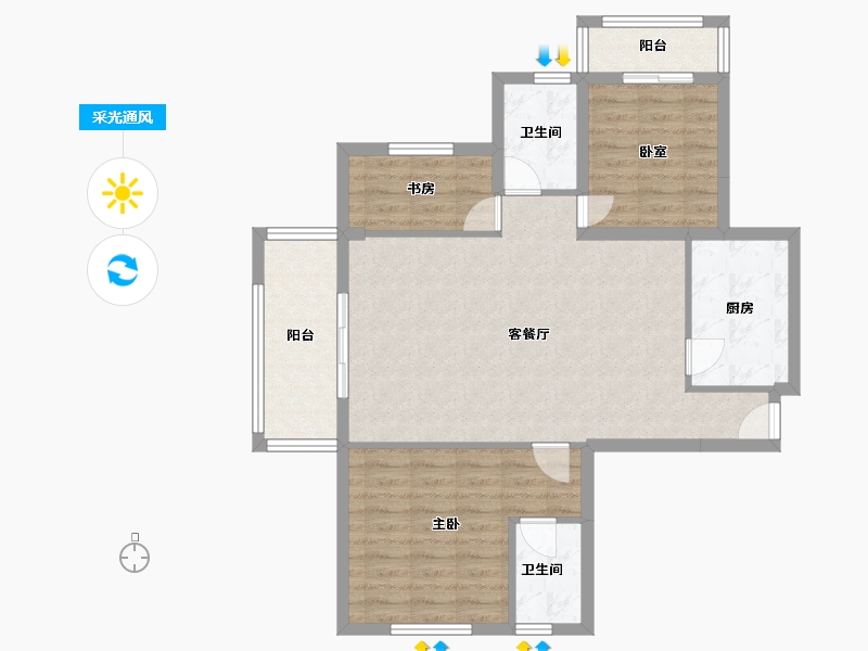 湖北省-十堰市-芳华里小区-98.40-户型库-采光通风