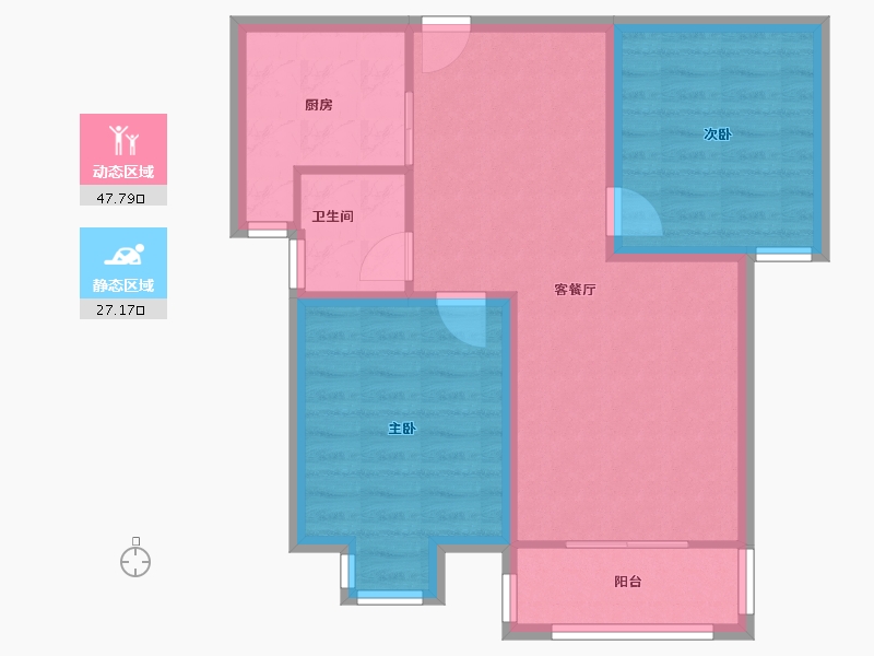 河南省-郑州市-远大理想城-66.98-户型库-动静分区