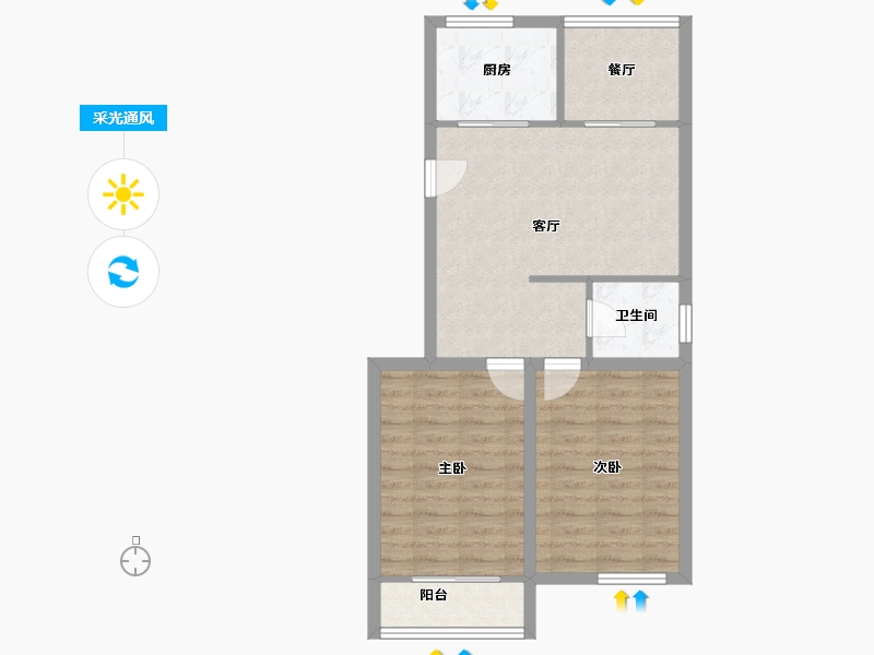 天津-天津市-荣泰公寓-65.53-户型库-采光通风