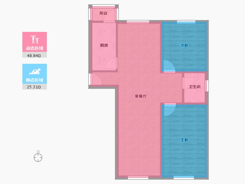 天津-天津市-宁月花园-66.05-户型库-动静分区