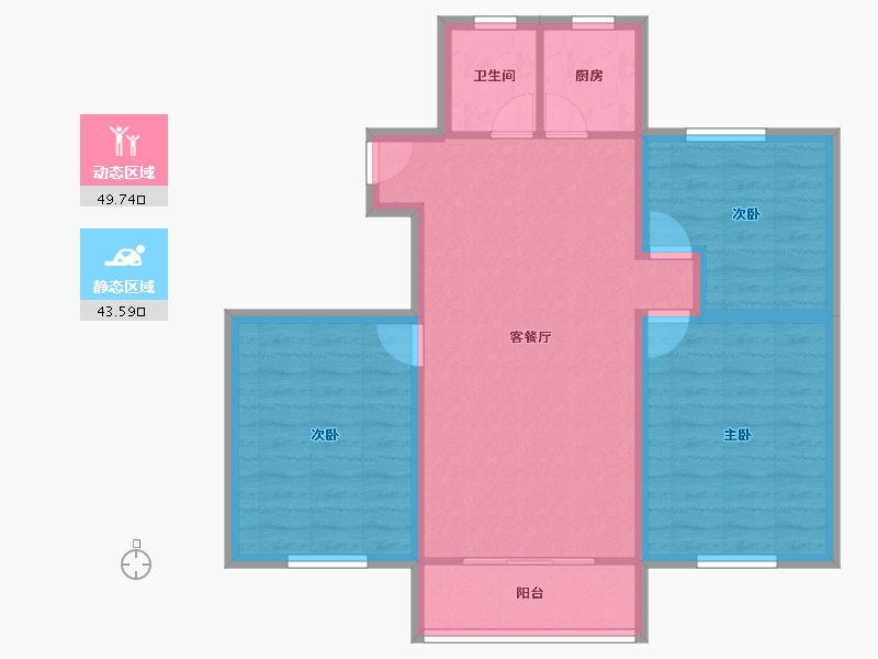 上海-上海市-双秀西园-83.89-户型库-动静分区