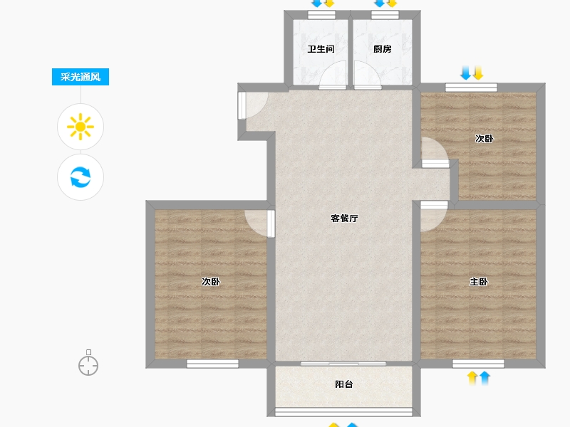 上海-上海市-双秀西园-83.89-户型库-采光通风