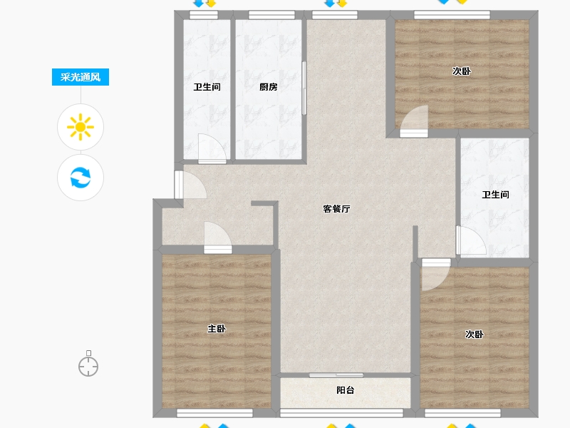 上海-上海市-景舒苑-101.81-户型库-采光通风