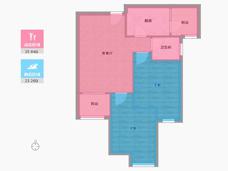 重庆-重庆市-茅溪路红沙丽景-51.89-户型库-动静分区