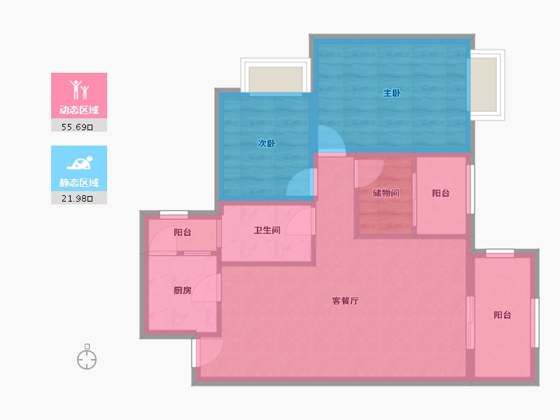 广东省-佛山市-恒大山水龙盘-69.16-户型库-动静分区