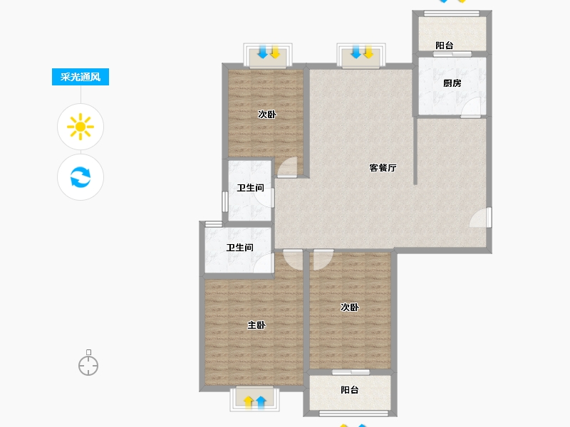 广东省-广州市-昊龙花园-133.00-户型库-采光通风