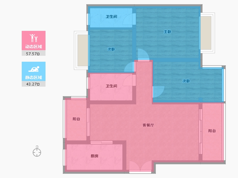 重庆-重庆市-碧桂园-90.80-户型库-动静分区