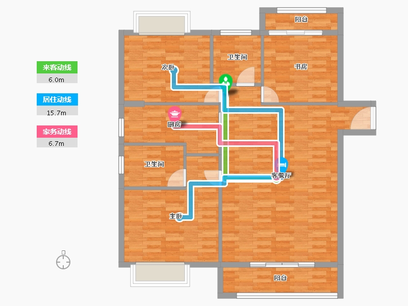 湖北省-武汉市-香澜公馆-102.75-户型库-动静线