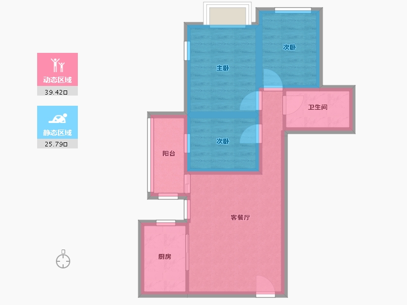 广东省-东莞市-南部湾万科城-56.72-户型库-动静分区