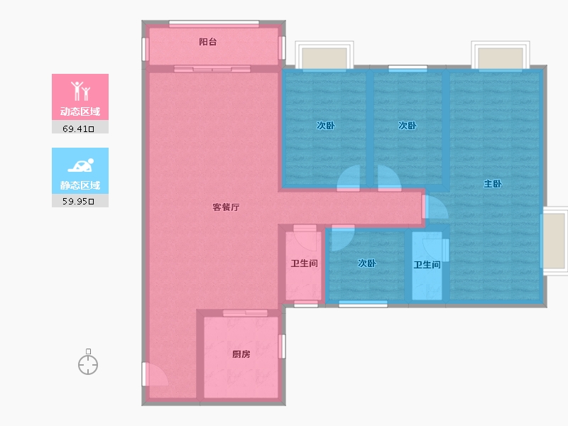 广东省-江门市-碧桂园翡翠湾-120.00-户型库-动静分区