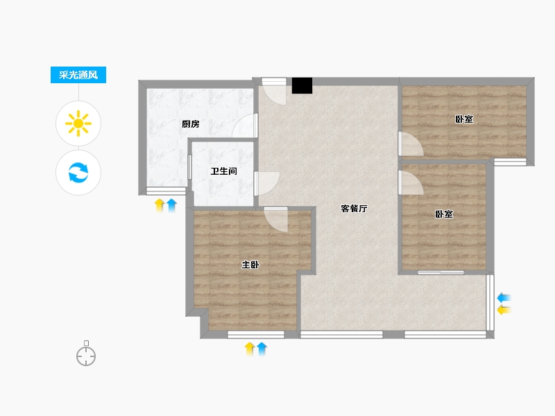 浙江省-绍兴市-永成天卸湾-79.68-户型库-采光通风